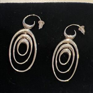 Mid Century Modernist Sterling Silver Earrings